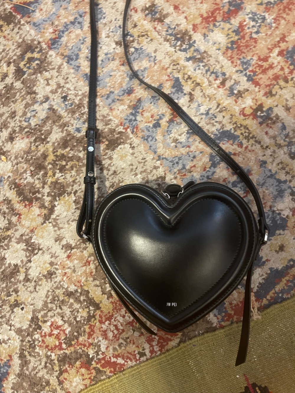 JW PEI Black Heart Crossbody Bag